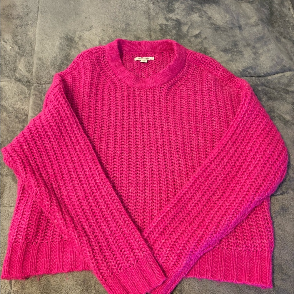 American Eagle Women's Pink Knit Sweater
